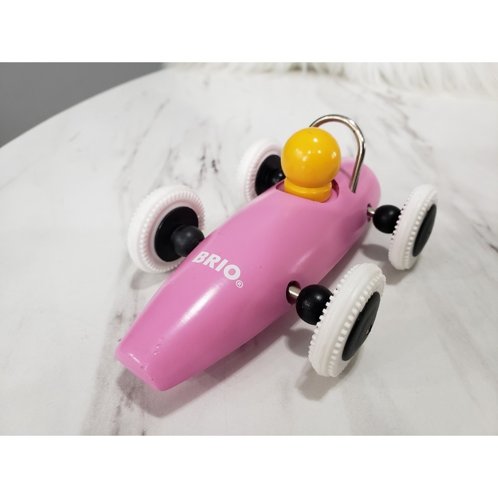 Wood Toy BRIO 5 1/4" Race Car Pink Roadster Made in Sweden - Picture 6 of 6